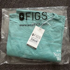 FIGS Aqua Crew Neck Tee